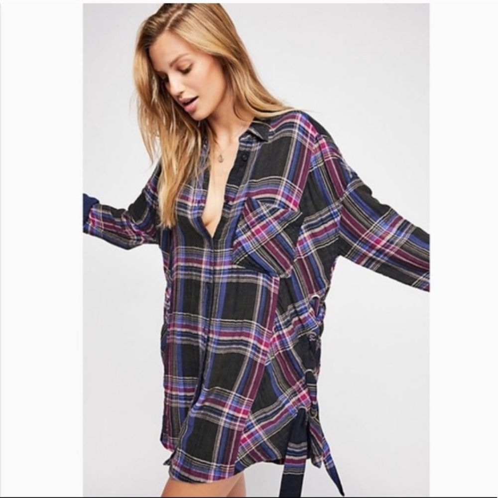Free People Plaid Nordic Tunic